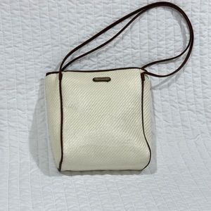 Esprit cream straw and brown handbag